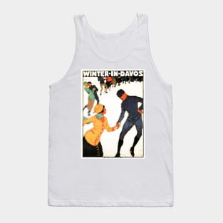 Winter in Davos Switzerland Swiss Ice Skating Vintage Tank Top